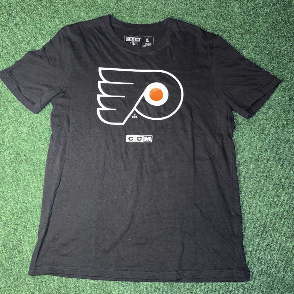 Men's Philly Flyers Graphic T Shirt Black Size Large Q28
